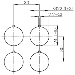 Einbaubuchse USB Typ C, Buchse C  / Stecker C (60 cm) , Technische Zeichnung