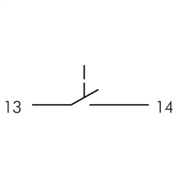 Drucktaster 1S, Einbau-Ø 22,3mm, Flachstecker , Technische Zeichnung