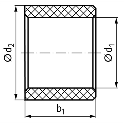 Buchsen BP aus Polyamid, bis 80ºC, Technische Zeichnung