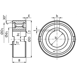 Einbau-Freiläufe TFS, Technische Zeichnung