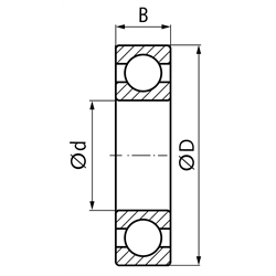 Kugellager MÄDLER®, Lagerluft C3, Technische Zeichnung