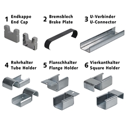 Zubehör für Röllchenleisten, Produktphoto