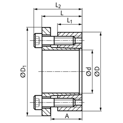 Spannsätze COM-CB3 Bohrung 14 bis 50mm, Technische Zeichnung