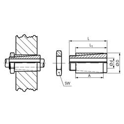 Spannsätze SIG, rostfrei, Bohrung 3 bis 40mm, Technische Zeichnung