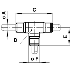 T-Verbindung Rohr-Außendurchmesser 4mm    , Technische Zeichnung